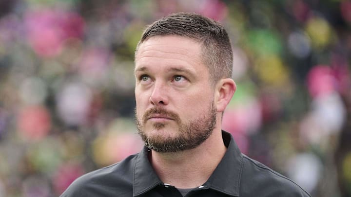 Indiana coach Curt Cignetti Autzen Stadium Oregon Ducks Dan Lanning College Football dante moore NIL name image likeness rich nike $40 million Indiana coach Curt Cignetti Autzen Stadium Oregon Ducks Dan Lanning College Football dante moore NIL name image likeness rich nike $40 million