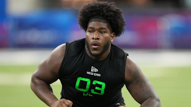 Alabama offensive lineman Tyler Booker is from Connecticut, but made his way to the Crimson Tide from IMG Academy in Florida.