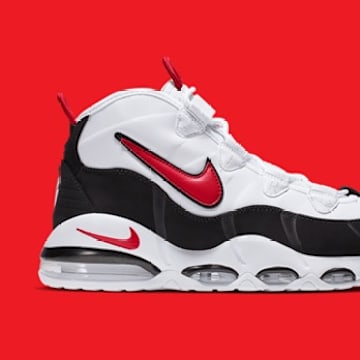 The Nike Air Max Uptempo '95 in the "Bulls" colorway.