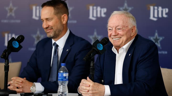 Dallas Cowboys owner Jerry Jones, HC Brian Schottenheimer