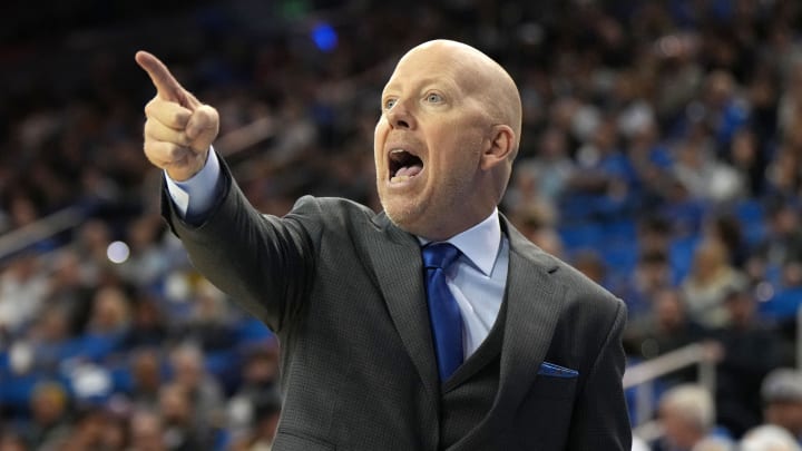 UCLA Bruins head coach Mick Cronin reacts against the Utah Utes at Pauley Pavilion.