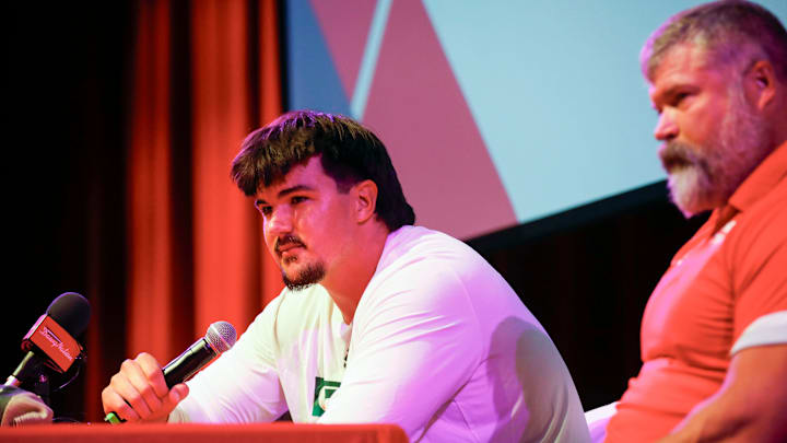 Nixa High School offensive tackle Jackson Cantwell, the No. 1 ranked high school football recruit for the class of 2026, announced he will play football at Miami during a ceremony on Tuesday, May 13, 2025.