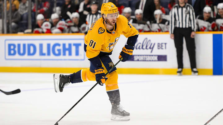 Nashville Predators center Jonathan Marchessault (81). Mandatory Credit: Steve Roberts-Imagn Images
