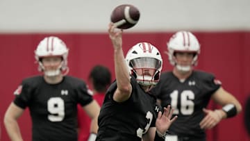 Wisconsin quarterback Carter Smith (3) is shown during spring football practice Wednesday, April 23, 2025 in Madison, Wisconsin.

Mark Hoffman/Milwaukee Journal Sentinel
