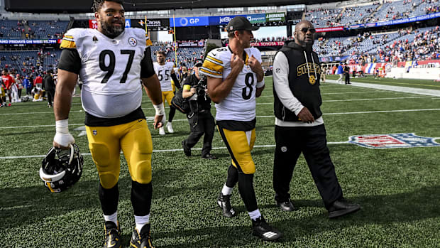 Pittsburgh Steelers defensive tackle Cameron Heyward, quarterback Aaron Rodgers and coach Mike Tomlin