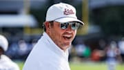 Mississippi State coach Jeff Lebby during the game between the Northern Illinois Huskies and the Mississippi State Bulldogs at Davis Wade Stadium at Scott Field in Starkville, Miss.
