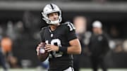 Former Las Vegas Raiders quarterback Nathan Peterman worked out for the Jets.