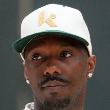 Jul 2, 2024; El Segundo, CA, USA; Sports agent Rich Paul attends a Los Angeles Lakers press conference at the UCLA Health Training Center. Mandatory Credit: Kirby Lee-Imagn Images