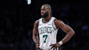 Mar 15, 2025; Brooklyn, New York, USA; Boston Celtics guard Jaylen Brown (7) during a game against the Brooklyn Nets at Barclays Center. Mandatory Credit: John Jones-Imagn Images