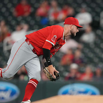 Los Angeles Angels first baseman Charles Leblanc (33) fields the ball during the eighth inning against the Minnesota Twins at Target Field on Sept 10.