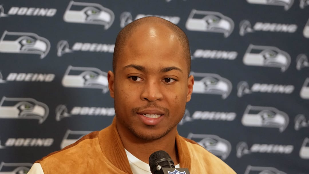 Seattle Seahawks wide receiver Tyler Lockett speaks in a press conference Seattle Seahawks wide receiver Tyler Lockett speaks in a press conference