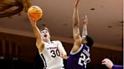 Dallin Hall Goes to the Rim against Northwestern.