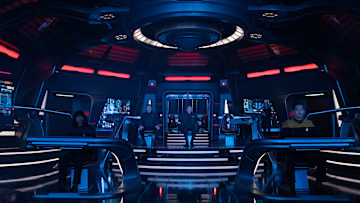 Ashlei Sharpe Chestnut as Sidney La Forge, Joanthan Frakes as Will Riker and Patrick Stewart as Picard in"No Win Scenario" Episode 304, Star Trek: Picard on Paramount+. Photo Credit: Trae Patton/Paramount+. ©2021 Viacom, International Inc. All Rights Reserved.
