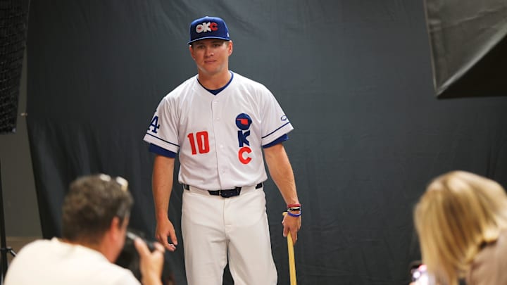 Outfielder Ryan Ward has his photo taken for OKC Baseball Club media day at the Chickasaw Bricktown Ballpark Wednesday, Outfielder Ryan Ward has his photo taken for OKC Baseball Club media day at the Chickasaw Bricktown Ballpark Wednesday,