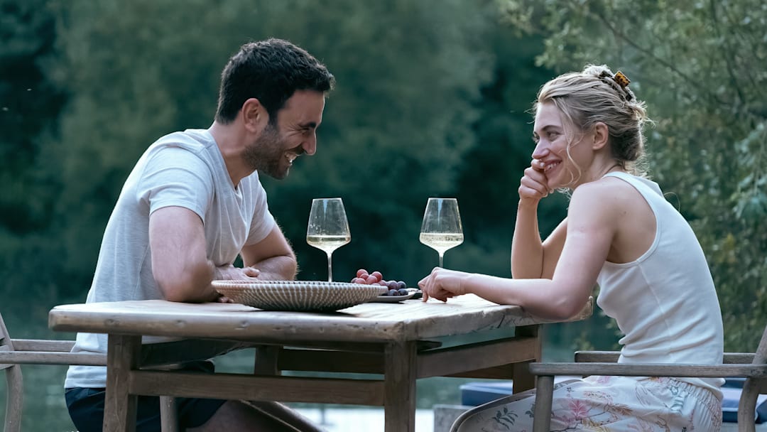 Brett Goldstein and Imogen Poots in "All of You," premiering in select theaters and on Apple TV+ September 26, 2025.