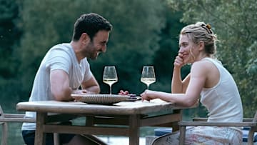 Brett Goldstein and Imogen Poots in "All of You," premiering in select theaters and on Apple TV+ September 26, 2025.