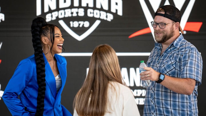 WWE wrestler Bianca Belair after a press conference hosted by WWE ahead of Royal Rumble 2025, Summer Slam and WrestleMania. WWE wrestler Bianca Belair after a press conference hosted by WWE ahead of Royal Rumble 2025, Summer Slam and WrestleMania.