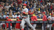 Sep 26, 2023; Milwaukee, Wisconsin, USA; St. Louis Cardinals shortstop Tommy Edman (19) rounds the bases after hitting a home run against the Milwaukee Brewers in the fifth inning at American Family Field. Mandatory Credit: Michael McLoone-USA TODAY Sports