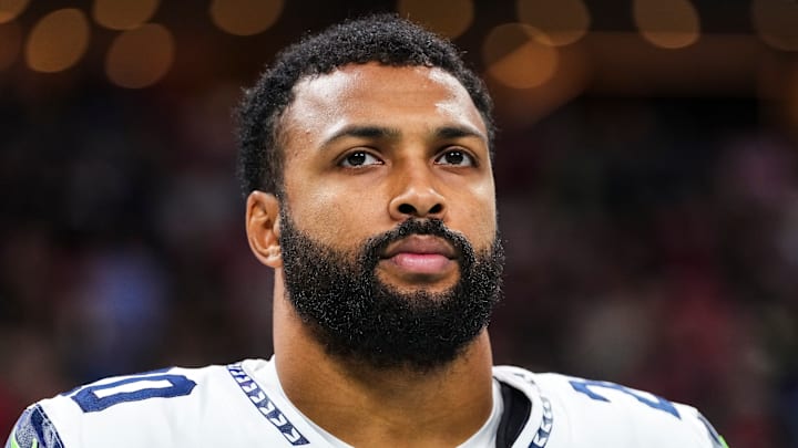 Julian Love of the Seattle Seahawks on the sidelines