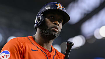 Houston Astros left fielder Yordan Alvarez
