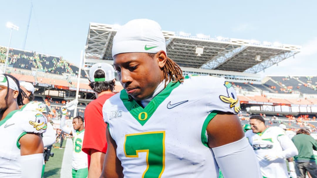 Oregon Ducks Injury Update Report Dan Lanning Dakorien Moore Evan Stewart Gary Bryant Jr. College Playoff James Madison