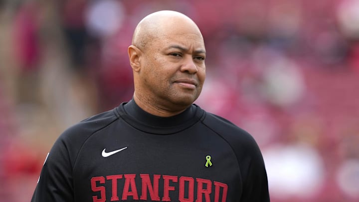 David Shaw before Stanford's 52–14 loss to Washington State on Nov. 5, 2022.
