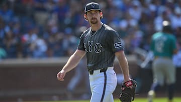 Aug 16, 2025; New York City, New York, USA; New York Mets pitcher Nolan McLean (26) walks to the dugout after the first inning against the Seattle Mariners at Citi Field. Mandatory Credit: John Jones-Imagn Images