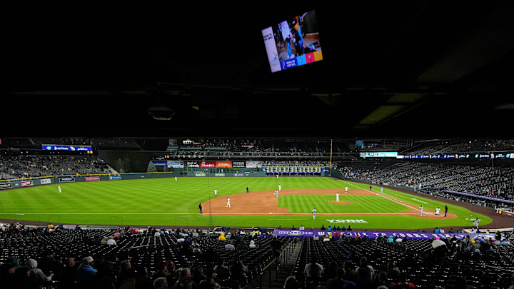 Sep 16, 2025; Denver, Colorado, USA;  General view of Coors Field during the sixth inning between the Miami Marlins against the Colorado Rockies. Mandatory Credit: Ron Chenoy-Imagn Images