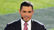 ESPN broadcaster David Pollack during the 2022 Rose Bowl 