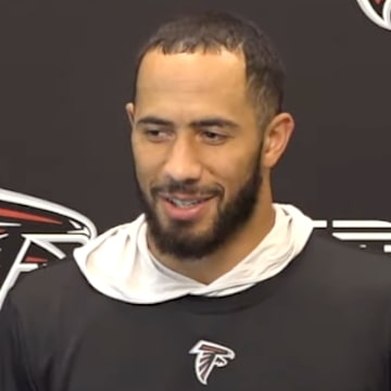 Atlanta Falcons safety Jessie Bates speaks to the media on Friday, November 15, 2024. 