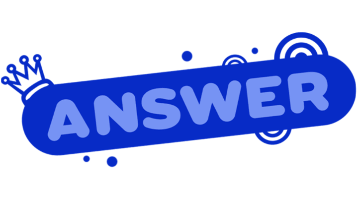 the word 'answer' in a blue text bubble