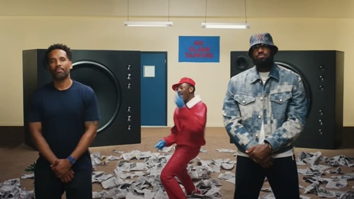 Maverick Carter, Tyler, The Creator and LeBron James in the video for "Stop Playing With Me." Maverick Carter, Tyler, The Creator and LeBron James in the video for "Stop Playing With Me."