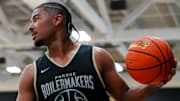 Purdue Boilermakers guard C.J. Cox (0) practices