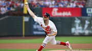 Aug 10, 2025; St. Louis, Missouri, USA;  St. Louis Cardinals starting pitcher Sonny Gray (54) pitches against the Chicago Cubs during the first inning at Busch Stadium. Mandatory Credit: Jeff Curry-Imagn Images
