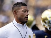 Notre Dame Fighting Irish head coach Marcus Freeman during Saturday’s game.