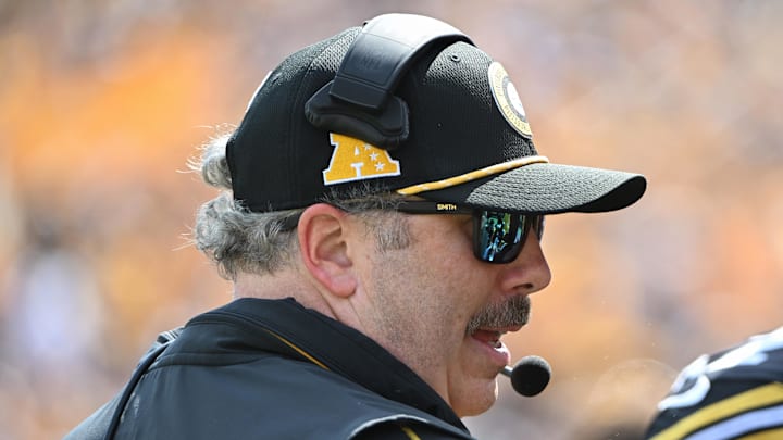 Arthur Smith OC Pittsburgh Steelers. Mandatory Credit: Barry Reeger-Imagn Images
