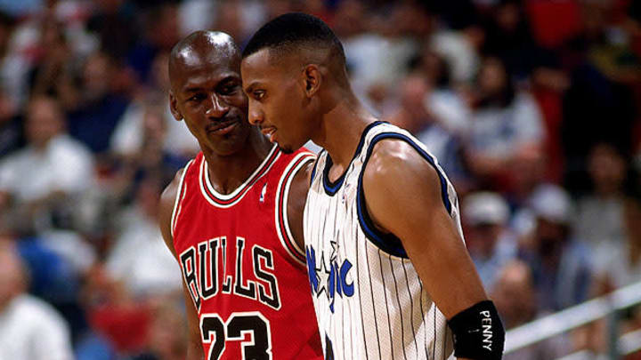 Anfernee "Penny" Hardaway and Michael Jordan.