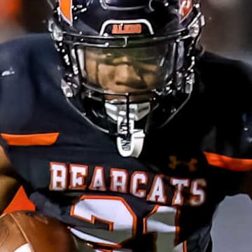 Aledo senior running back Kaden Winkfield ran for 90 yards on 13 carries and scored two touchdowns to help lead the Bearcats to victory over Denton Guyer in Friday's 2025 season opener.