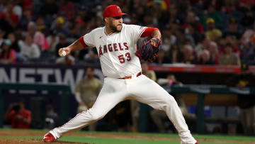 Los Angeles Angels pitcher Carlos Estevez