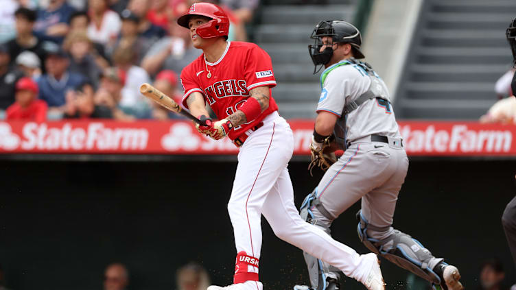 Miami Marlins v Los Angeles Angels