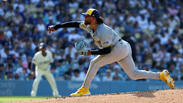 Freddy Peralta - Milwaukee Brewers v Los Angeles Dodgers