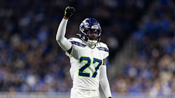 Riq Woolen of the Seattle Seahawks