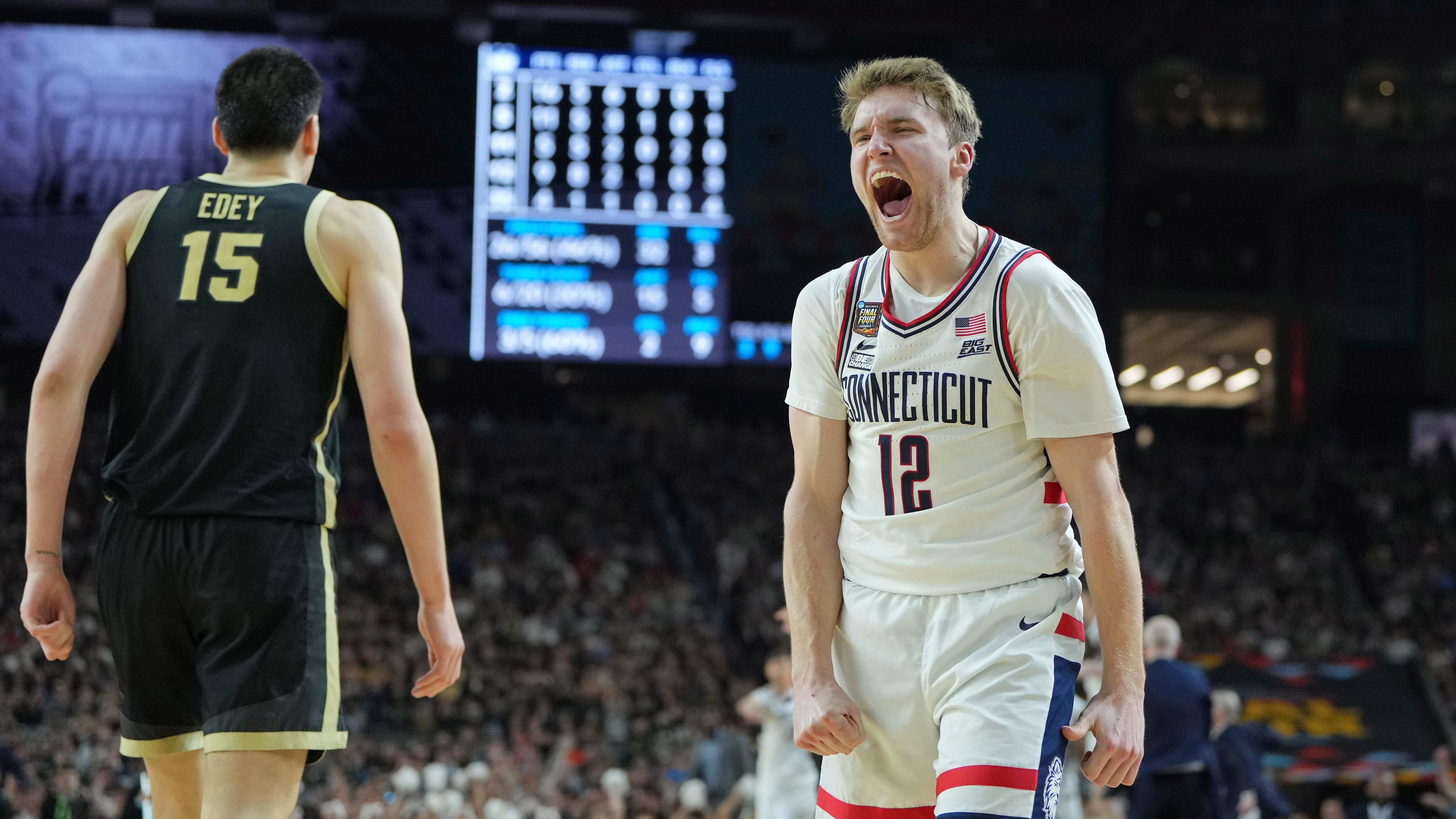 UConn Huskies guard Cam Spencer during the national championship against Purdue.