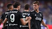 Daniele Rugani, Dusan Vlahovic in campo con la Juventus