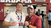 2027 4-Star OL Jackson Roper alongside Alabama OL coach Chris Kapilovic