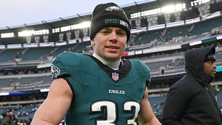 Dec 14, 2025; Philadelphia, Pennsylvania, USA; Philadelphia Eagles cornerback Cooper Dejean (33) Mandatory Credit: Eric Hartline-Imagn Images