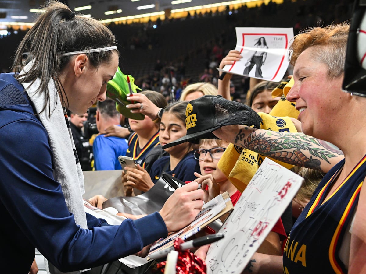 Caitlin Clark Has Sweet Response to Young Fans Clamoring for Her Autograph