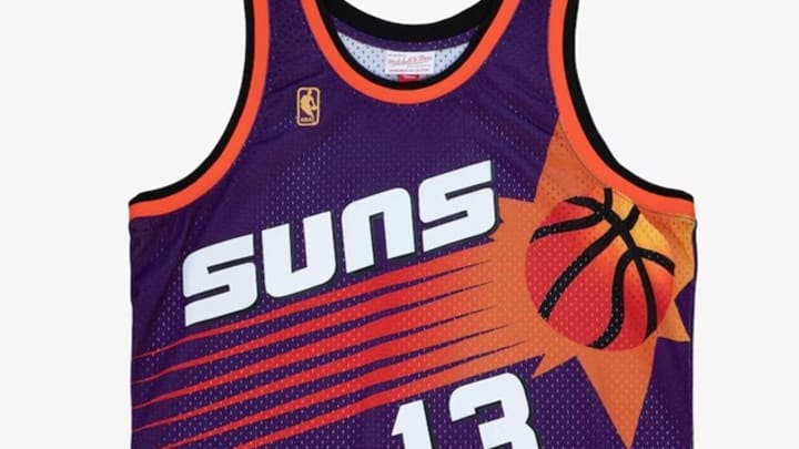 The Phoenix Suns road jersey from the 1996-97 NBA season.