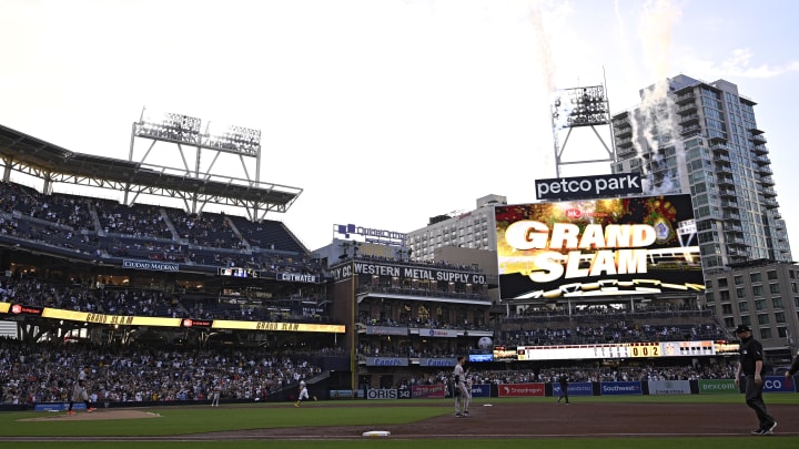 San Diego Padres catcher Gary Sanchez (99) rounds the bases after hitting a grand slam.