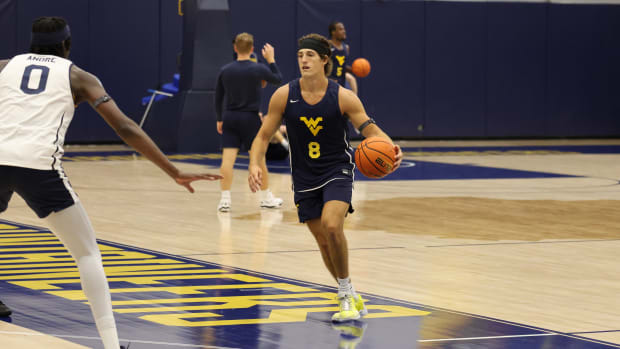 West Virginia University guard Jake Auer